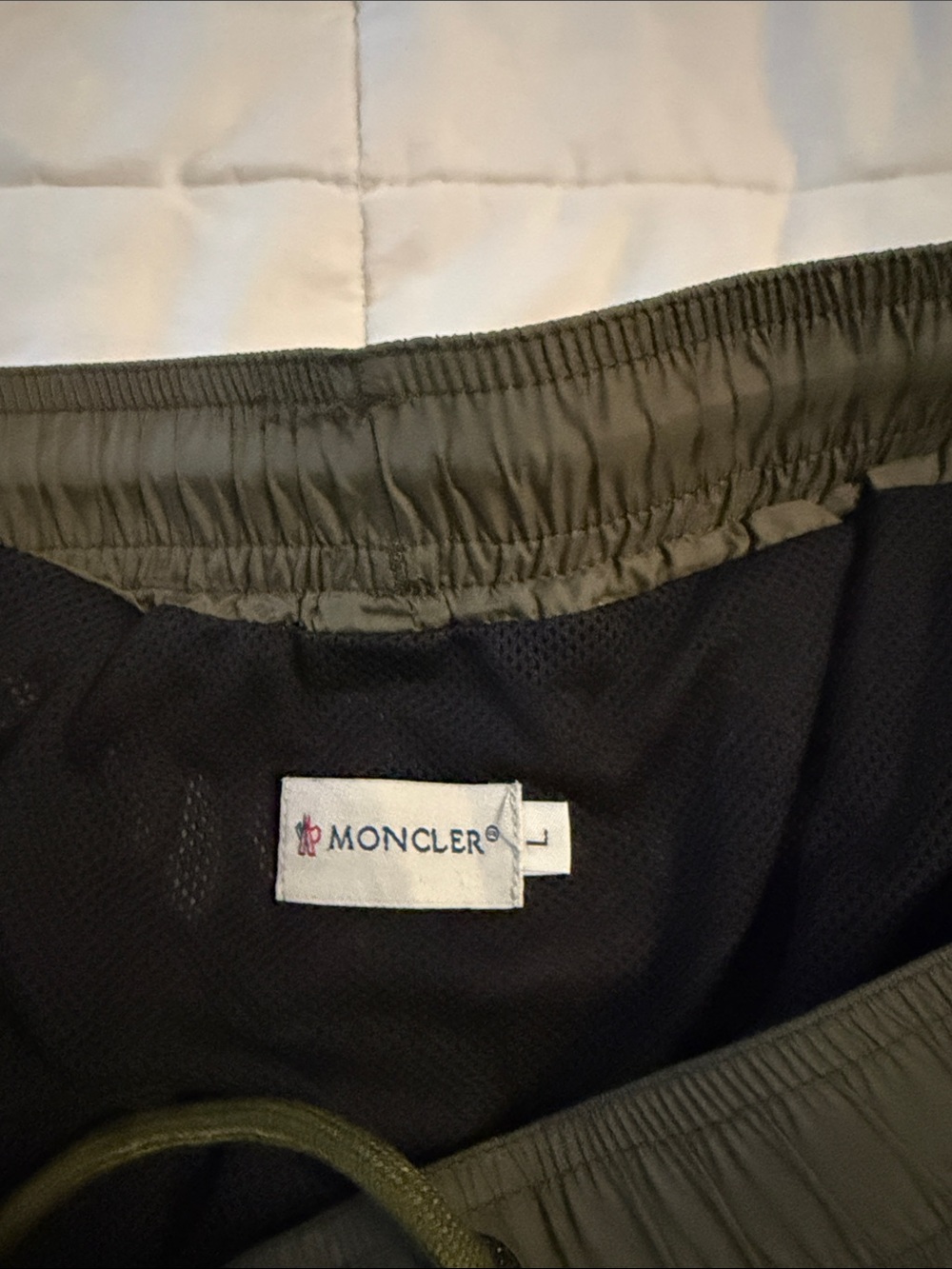 Moncler Olive Green Athletic Swim Shorts - Picture 2 of 3